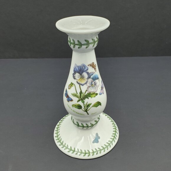 Portmeirion Botanic Garden Candlestick Pansies Butterflies Floral Candle Holder - Picture 3 of 6